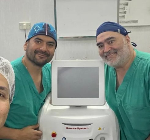 Con el equipo láser Quanta System